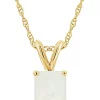 Best Sale 🔥 14K Gold 8x6 Emerald Cut Opal Pendant by Belk & Co. ❤️