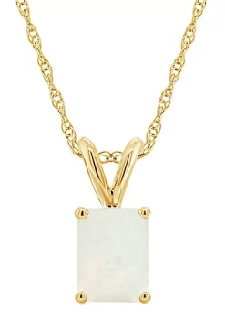 Best Sale 🔥 14K Gold 8x6 Emerald Cut Opal Pendant by Belk & Co. ❤️ -DealsBelk & Co. Store Belk 30186