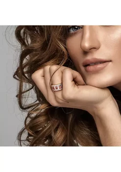 Brand new 🥰 Baguette Garnet and White Topaz Eternity Ring in Yellow Plated Sterling Silver by Belk & Co. 🔔 -DealsBelk & Co. Store Belk 30191