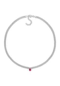 Budget 🎉 Lab Created 1.15 ct. t.g.w. Created Ruby Chain Necklace in Sterling Silver by Belk & Co. 🧨 -DealsBelk & Co. Store Belk 30199