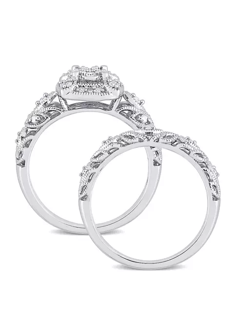 Cheapest ๐ 1/5 CT TW Diamond Vintage Bridal Set in Sterling Silver by Belk & Co. โ๏ธ 2 Cheapest ๐ 1/5 CT TW Diamond Vintage Bridal Set in Sterling Silver by Belk & Co. โ๏ธ - Image 2