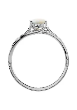 Cheap 🌟 Lab Created 1 1/2cttw Oval Shape Created Opal and Diamond Ring In Sterling Silver by Belk & Co. 😀 -DealsBelk & Co. Store Belk 30206