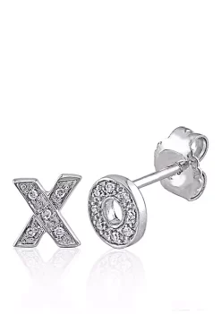 Buy 😍 Diamond Hug and Kiss Earrings in Sterling Silver by Belk & Co. 🧨