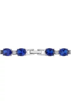 Best reviews of 🎁 Lab Created 32 CT TGW Oval Created Blue and White Sapphire Bracelet in Sterling Silver by Belk & Co. 🧨 -DealsBelk & Co. Store Belk 3021