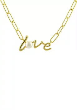Top 10 😀 Pearl Love Necklace in Sterling Silver by Belk & Co. ❤️