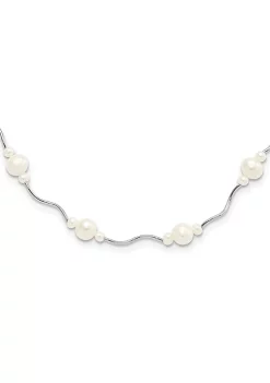 Coupon 😉 Sterling Silver Rhodium-plated White Freshwater Cultured Pearl with 2-inch Extension Necklace by Belk & Co. 💯