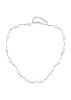 Coupon 😉 Sterling Silver Rhodium-plated White Freshwater Cultured Pearl with 2-inch Extension Necklace by Belk & Co. 💯 -DealsBelk & Co. Store Belk 30218