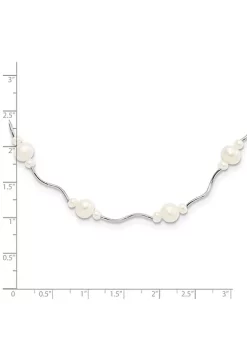 Coupon 😉 Sterling Silver Rhodium-plated White Freshwater Cultured Pearl with 2-inch Extension Necklace by Belk & Co. 💯 -DealsBelk & Co. Store Belk 30219