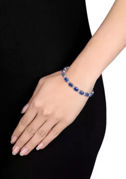 Best reviews of 🎁 Lab Created 32 CT TGW Oval Created Blue and White Sapphire Bracelet in Sterling Silver by Belk & Co. 🧨 -DealsBelk & Co. Store Belk 3022