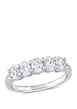 Buy 🥰 1 ct. t.w. Oval Cut Diamond Semi Eternity Band in 14k White Gold by Belk & Co. 🎉 -DealsBelk & Co. Store Belk 30234