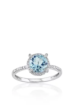 Wholesale ✔️ 10k White Gold Blue Topaz and Diamond Ring by Belk & Co. 🧨 -DealsBelk & Co. Store Belk 3026