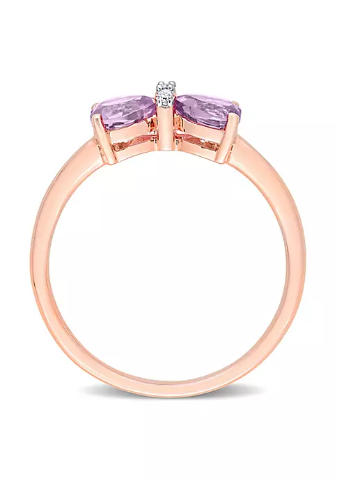 Brand new 😍 4/5 ct. t.g.w. Amethyst and Diamond Accent Bow Ring in 10K Rose Gold by Belk & Co. 😀 5 Brand new 😍 4/5 ct. t.g.w. Amethyst and Diamond Accent Bow Ring in 10K Rose Gold by Belk & Co. 😀 - Image 5