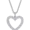 Budget ✨ 3/5 ct. t.w. Created Moissanite Open Heart Pendant with Chain in Sterling Silver by Belk & Co. 😉