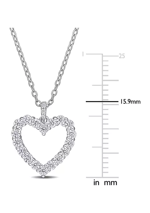 Budget ✨ 3/5 ct. t.w. Created Moissanite Open Heart Pendant with Chain in Sterling Silver by Belk & Co. 😉 2 Budget ✨ 3/5 ct. t.w. Created Moissanite Open Heart Pendant with Chain in Sterling Silver by Belk & Co. 😉 - Image 2