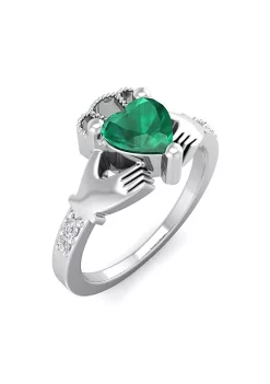 Hot Sale โ Lab Created 1cttw Heart Shape Created Emerald and Diamond Claddagh Ring In Sterling Silver by Belk & Co. ๐งจ 7 Hot Sale โ Lab Created 1cttw Heart Shape Created Emerald and Diamond Claddagh Ring In Sterling Silver by Belk & Co. ๐งจ -DealsBelk & Co. Store Belk 30285