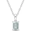 Budget ⌛ 1 ct. t.g.w. Aquamarine Solitaire Pendant with Chain in Sterling Silver by Belk & Co. ✨
