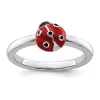 Best Pirce 🧨 Sterling Silver Stackable Expressions Red/Black Enamel Ladybug Ring by Belk & Co. 😀