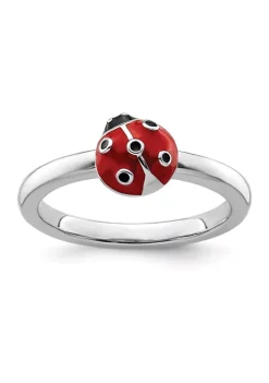 Best Pirce 🧨 Sterling Silver Stackable Expressions Red/Black Enamel Ladybug Ring by Belk & Co. 😀 -DealsBelk & Co. Store Belk 30303