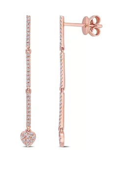 Outlet 🔥 1/5 ct. t.w. Diamond Linear Drop Earrings in 14K Rose Gold by Belk & Co. 🌟 -DealsBelk & Co. Store Belk 30337