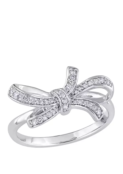 New 😍 Diamond Bow Ring in 10K White Gold by Belk & Co. 🎉 1 New 😍 Diamond Bow Ring in 10K White Gold by Belk & Co. 🎉