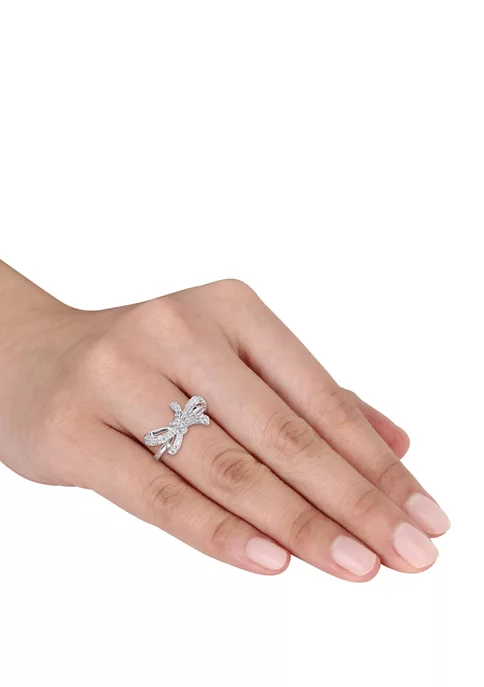 New 😍 Diamond Bow Ring in 10K White Gold by Belk & Co. 🎉 3 New 😍 Diamond Bow Ring in 10K White Gold by Belk & Co. 🎉 - Image 3