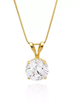 Discount โจ 14k Yellow Gold 6mm Cubic Zirconia Pendant by Belk & Co. โค๏ธ