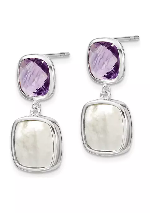 Buy 🌟 7.36 ct. t.w. Amethyst and 👩 Mother of Pearl Dangle Earrings in Rhodium-Plated Sterling Silver by Belk & Co. 😍 1 Buy 🌟 7.36 ct. t.w. Amethyst and 👩 Mother of Pearl Dangle Earrings in Rhodium-Plated Sterling Silver by Belk & Co. 😍