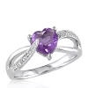 Flash Sale 😉 Amethyst and Diamond Heart Ring in Sterling Silver by Belk & Co. 🛒