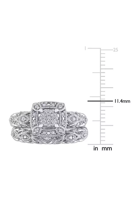 Cheapest ๐ 1/5 CT TW Diamond Vintage Bridal Set in Sterling Silver by Belk & Co. โ๏ธ 4 Cheapest ๐ 1/5 CT TW Diamond Vintage Bridal Set in Sterling Silver by Belk & Co. โ๏ธ - Image 4