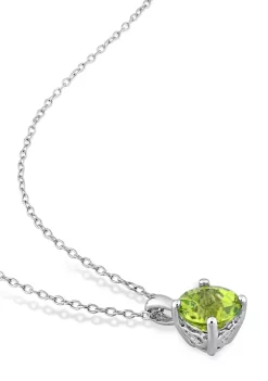 New 😍 1.50 ct. t.g.w. Peridot Solitaire Pendant with Chain in Sterling Silver by Belk & Co. ⭐ -DealsBelk & Co. Store Belk 30400