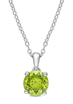 New 😍 1.50 ct. t.g.w. Peridot Solitaire Pendant with Chain in Sterling Silver by Belk & Co. ⭐ -DealsBelk & Co. Store Belk 30402