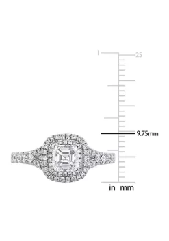 Cheapest 😀 1.2 ct. t.w. Diamond Asscher-Cut Halo Split Shank Engagement Ring in 14k White Gold by Belk & Co. 🔥 -DealsBelk & Co. Store Belk 30423