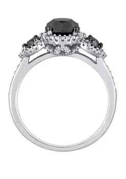 Best Sale 🛒 2 ct. t.w. Black and White Diamond 3 Stone Halo Engagement Ring in 10K White Gold by Belk & Co. 💯 8 Best Sale 🛒 2 ct. t.w. Black and White Diamond 3 Stone Halo Engagement Ring in 10K White Gold by Belk & Co. 💯 -DealsBelk & Co. Store Belk 30442