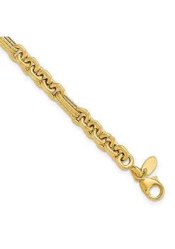Best reviews of ✔️ 14K Yellow Gold Polished and Textured Fancy Link Bracelet by Belk & Co. 😀 -DealsBelk & Co. Store Belk 30461