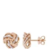Coupon ✨ 1/6 ct. t.w. Diamond Knot Stud Earrings in 14K Rose Gold by Belk & Co. 🤩