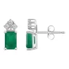 Promo 🥰 14K Gold 6x4 Emerald Cut Emerald 1/8 Cttw Diamond Earrings by Belk & Co. ⭐