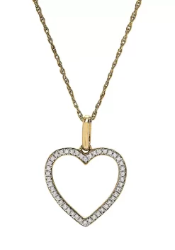 Brand new 🛒 1/6 ct. t.w. Diamond Heart Pendant Necklace in 10k Yellow Gold by Belk & Co. 🌟 -DealsBelk & Co. Store Belk 30489