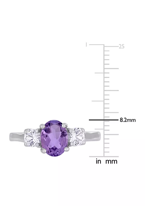 Discount ๐ฅ Oval Cut Amethyst and Created White Sapphire 3-Stone Ring in Sterling Silver by Belk & Co. โค๏ธ 2 Discount ๐ฅ Oval Cut Amethyst and Created White Sapphire 3-Stone Ring in Sterling Silver by Belk & Co. โค๏ธ - Image 2