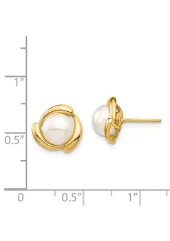 Cheap 🔥 14K Yellow Gold 7-8mm Yellow Button Freshwater Cultured Pearl Post Earrings by Belk & Co. 🥰 -DealsBelk & Co. Store Belk 30497