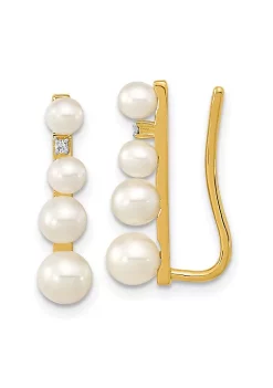New ✨ 0.016 ct. t.w. Diamond and 3-5mm Freshwater Cultured Pearl Ear Climber Earrings in 14K Yellow Gold by Belk & Co. 👏 11 New ✨ 0.016 ct. t.w. Diamond and 3-5mm Freshwater Cultured Pearl Ear Climber Earrings in 14K Yellow Gold by Belk & Co. 👏 -DealsBelk & Co. Store Belk 30505