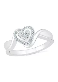 Outlet ❤️ 1/10 ct. t.w. Diamond Sterling Silver Heart Ring by Belk & Co. ✨ -DealsBelk & Co. Store Belk 30521