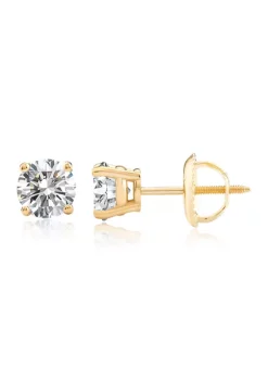 New ๐ฏ 1 ct. t.w. Lab Created Diamond IGI Certified Solitaire Stud Earrings in 14K Yellow Gold by Belk & Co. โ