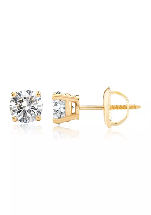 New 💯 1 ct. t.w. Lab Created Diamond IGI Certified Solitaire Stud Earrings in 14K Yellow Gold by Belk & Co. ⌛ 5 New 💯 1 ct. t.w. Lab Created Diamond IGI Certified Solitaire Stud Earrings in 14K Yellow Gold by Belk & Co. ⌛ - Image 5