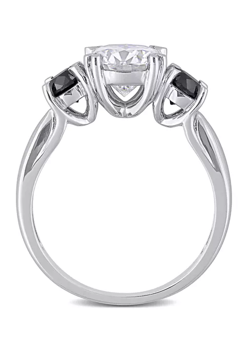 Wholesale ๐งจ 2 ct. t.w. Created Moissanite and 3/4 ct. t.w. Black Diamond 3-Stone Engagement Ring in 10K White Gold by Belk & Co. โญ 3 Wholesale ๐งจ 2 ct. t.w. Created Moissanite and 3/4 ct. t.w. Black Diamond 3-Stone Engagement Ring in 10K White Gold by Belk & Co. โญ - Image 3