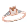Best deal 💯 7/8 ct. t.w. Morganite and 1/10 ct. t.w. Diamond Emerald Cut Engagement Ring in 10k Rose Gold by Belk & Co. 😀