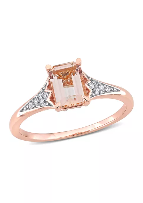 Best deal 💯 7/8 ct. t.w. Morganite and 1/10 ct. t.w. Diamond Emerald Cut Engagement Ring in 10k Rose Gold by Belk & Co. 😀 1 Best deal 💯 7/8 ct. t.w. Morganite and 1/10 ct. t.w. Diamond Emerald Cut Engagement Ring in 10k Rose Gold by Belk & Co. 😀