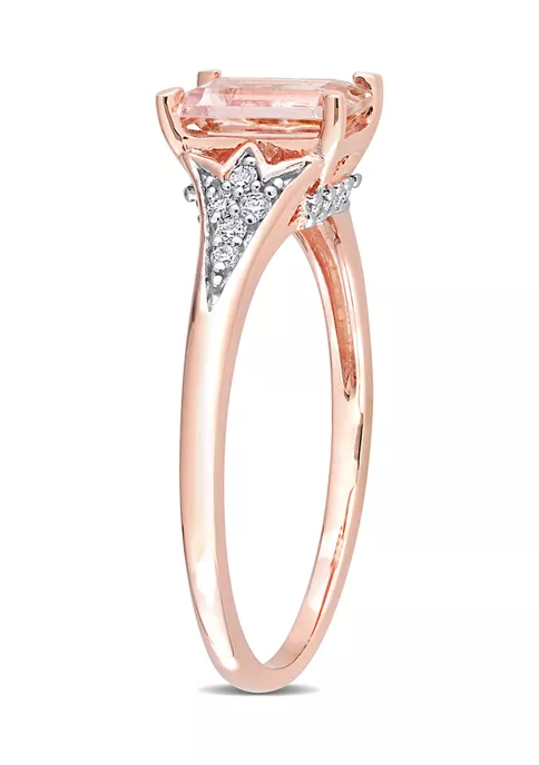 Best deal 💯 7/8 ct. t.w. Morganite and 1/10 ct. t.w. Diamond Emerald Cut Engagement Ring in 10k Rose Gold by Belk & Co. 😀 2 Best deal 💯 7/8 ct. t.w. Morganite and 1/10 ct. t.w. Diamond Emerald Cut Engagement Ring in 10k Rose Gold by Belk & Co. 😀 - Image 2