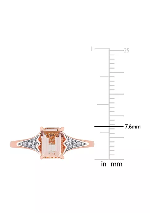 Best deal 💯 7/8 ct. t.w. Morganite and 1/10 ct. t.w. Diamond Emerald Cut Engagement Ring in 10k Rose Gold by Belk & Co. 😀 4 Best deal 💯 7/8 ct. t.w. Morganite and 1/10 ct. t.w. Diamond Emerald Cut Engagement Ring in 10k Rose Gold by Belk & Co. 😀 - Image 4