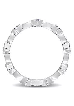 Best Sale ❤️ 1/2 ct. t.g.w. Created Blue Sapphire and 1/10 ct. t.w. Diamond Stackable Ring in 10K White Gold by Belk & Co. ⌛ -DealsBelk & Co. Store Belk 30569