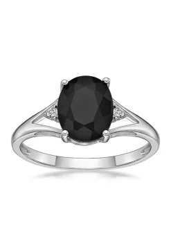 Hot Sale 🎁 1.9 ct. t.w. Black Onyx and 1/10 ct. t.w. White Topaz Ring in Sterling Silver by Belk & Co. ⭐ -DealsBelk & Co. Store Belk 30580